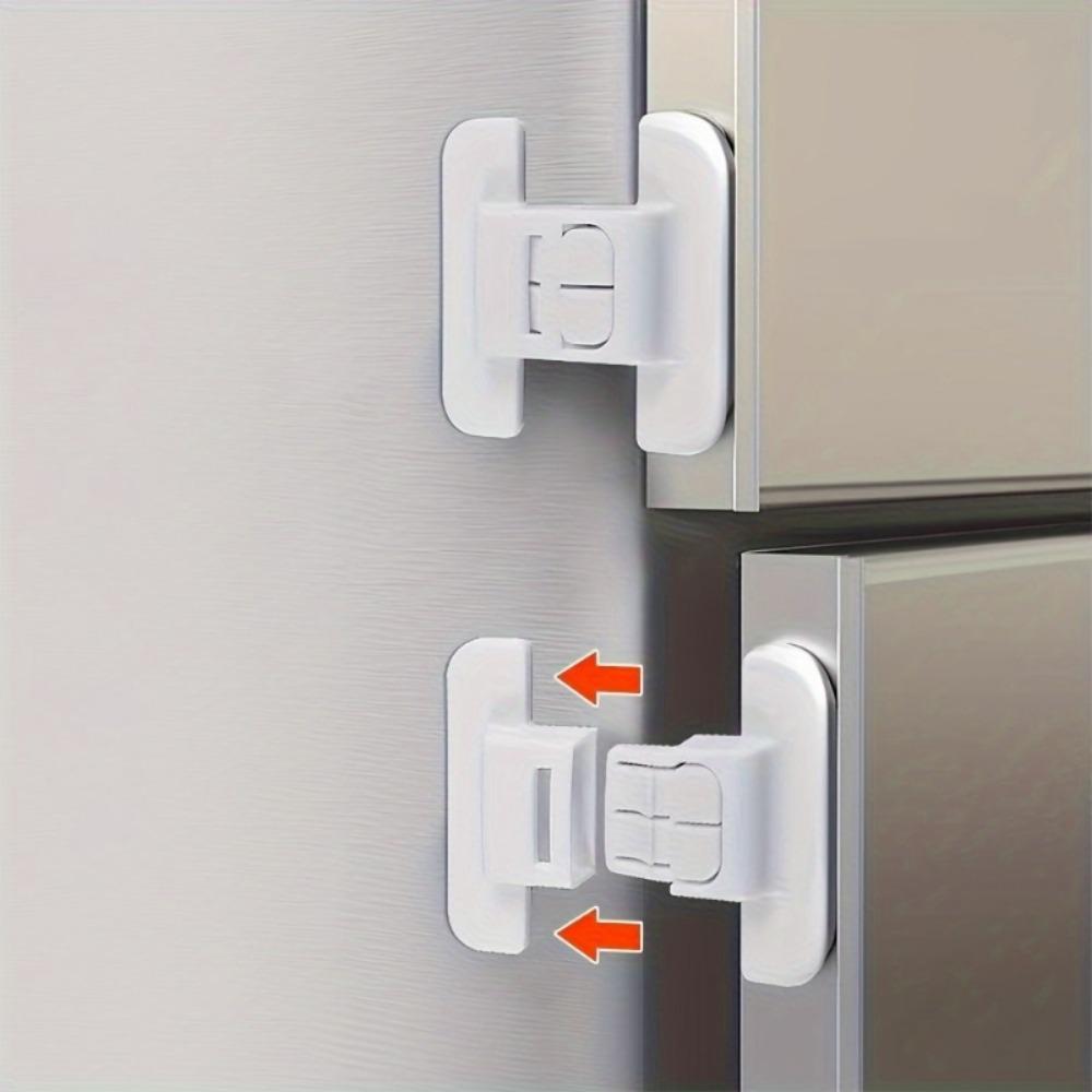 10pcs Refrigerator Door Closer, Safety Buckle Automatic Lock, Punch-free Universal Refrigerator Door Not Closed Tightly Preventer