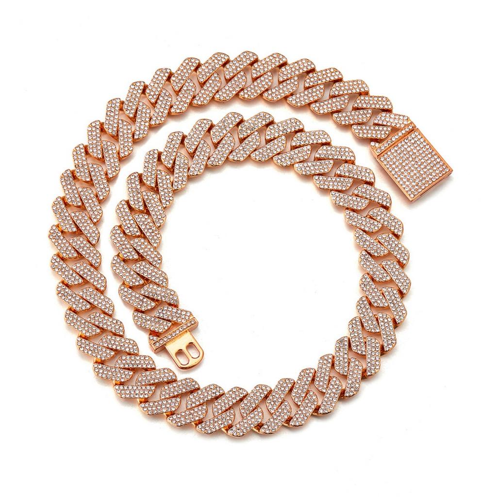 Alloy Diamond Studded Necklace for Men and Women