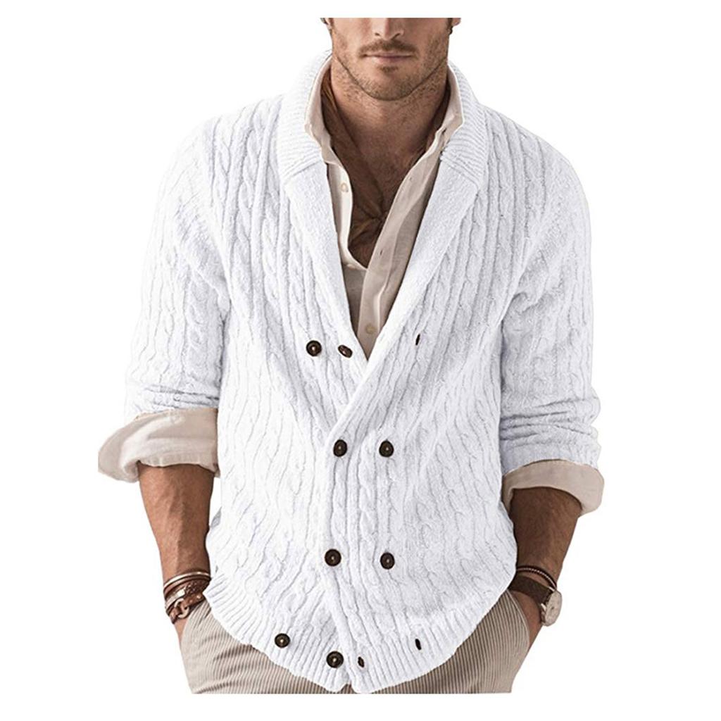 И зимняя мужская мода свободный кардиган теплая куртка с капюшоном и лацканами свитер вязаное пальто