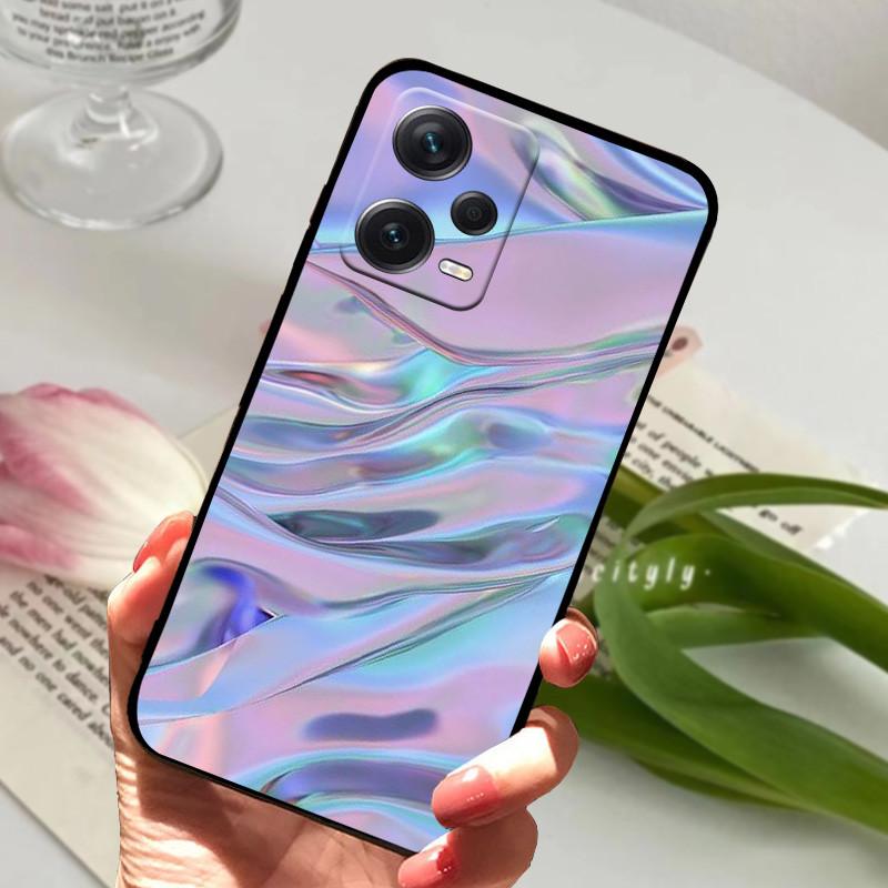 For Redmi Note 12 Pro 5G Case Note12 Covers TPU Black Silicone Animals Cover for Xiaomi Redmi Note 12 Pro+ 5G Plus Fundas Soft