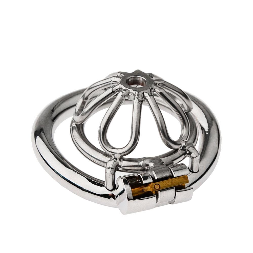Stainless Steel Small Male Chastity Device Ergonomic Design Stealth Lock for Adults Solitary Extreme Confinement Cage