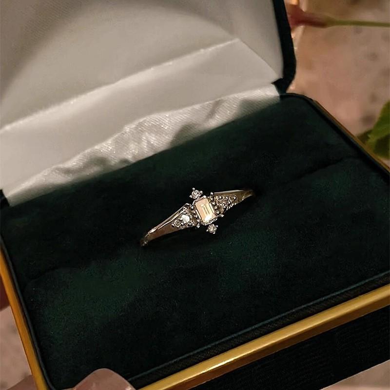 Свежие и простые резные свежие овальные сверкающие бриллиантовые опаловые кольца для женщин высококлассное и ретро кольцо вечеринка тонкий подарок