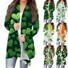 Женская мода, повседневный рождественский принт, кардиган средней длины, куртка, пальто
