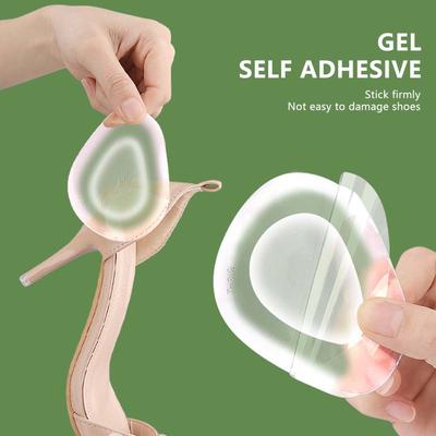 4 пары Утолщенные стельки Противоскользящие Прозрачные Мягкие гелевые подушечки для передней части стопы для амортизации и поглощения ударов Аксессуары для обуви