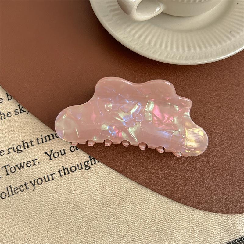 Iridescent Mermaid Hair Claw: Large Imitation Acetate Shark Clip for Women