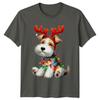Dog Christmas Lights Reindeer Holiday Unisexs Unisexs Graphic Tee