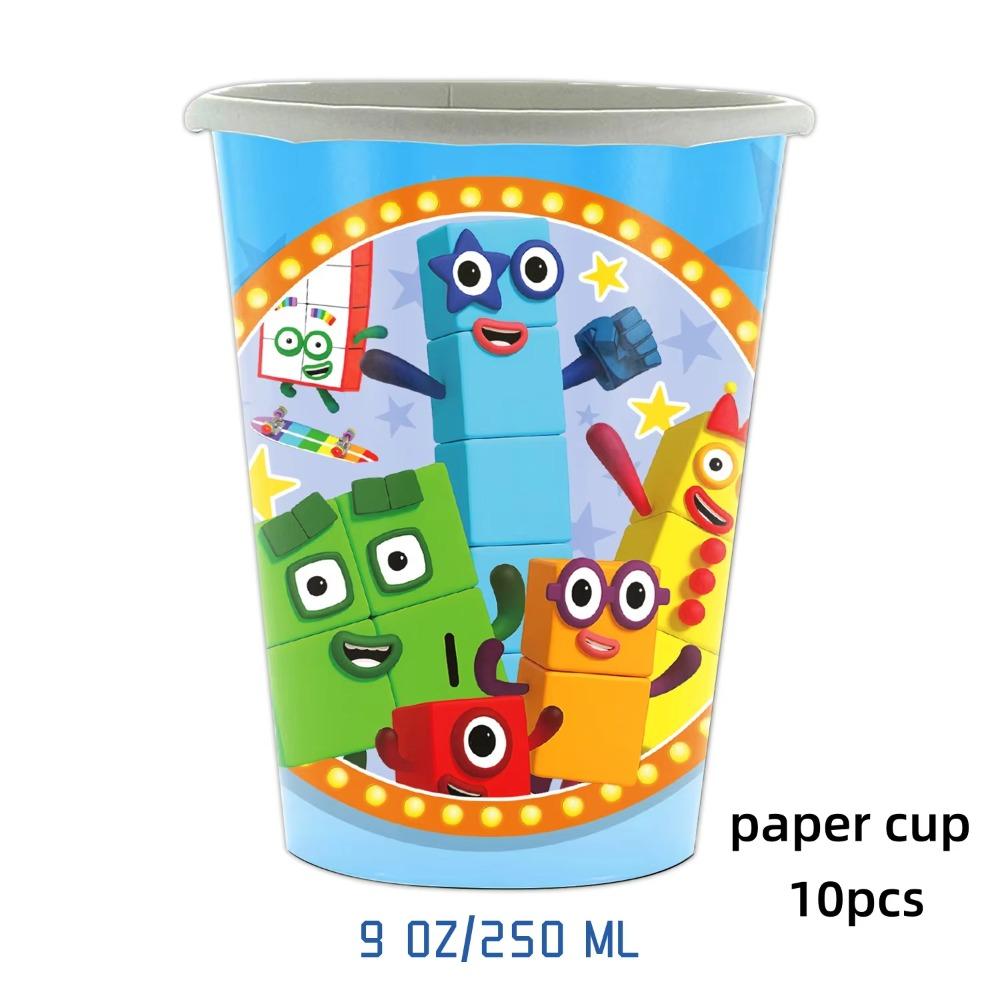 Building Block Birthday Party Decoration Number blocked Tablecloth Cup Plate Napkin Baby Shower Number Party Favors Supplies