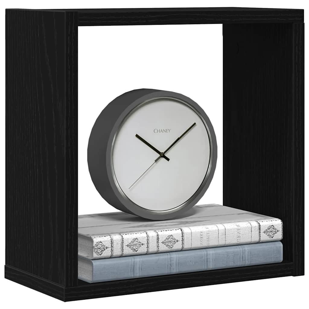Cube Wall Shelves 6 pcs Black Oak Effect 30 x 15 x 30 cm