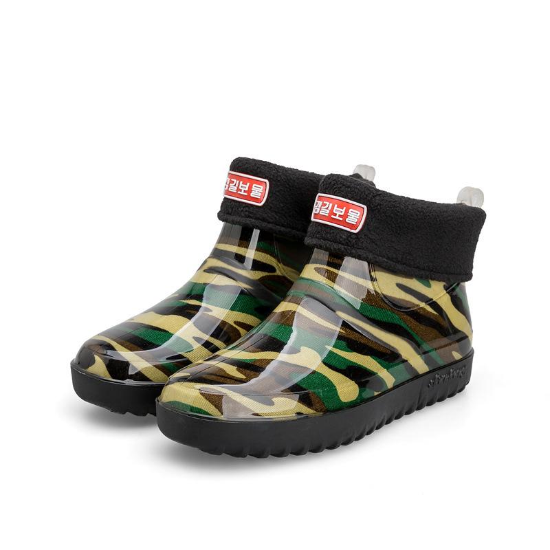 Модные непромокаемые сапоги со средней трубкой. Женская нескользящая водонепроницаемая обувь с низким берцем. Непромокаемые сапоги. Водяные сапоги. Непромокаемые сапоги. Женская автомойка. Кухонная резиновая обувь.