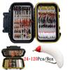 24-120Pcs Fly Fishing Flies Set Dry Wet Flies Fishing Lure Artificial Nymph Bait Trout Bass Blue Gill Fly Combo Bait Lure