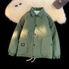 Fleece va Qalinroq Qishki Issiq Paxtali Kiyimlar Keng Amerikacha Retro Ishchi Bomber Kurtkasi Erkaklar