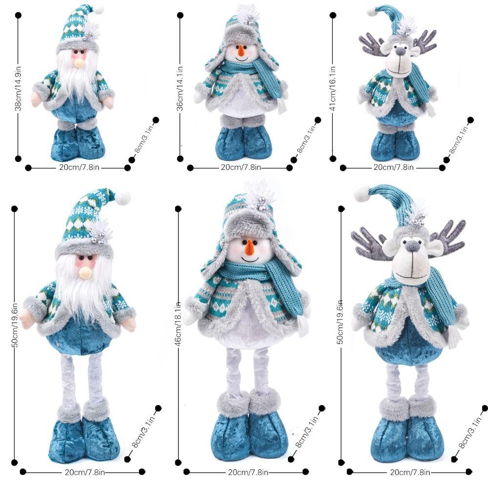 Синий Дед Мороз Выдвижная Кукла Снеговик Лось Счастливого Рождества Украшение Новогодние Принадлежности
