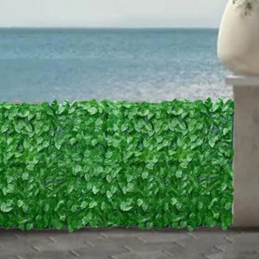 50x100 см Искусственные Цветы Листья Забор Съемный Уличный Садовый Декор Живая Изгородь Защита Приватности Зеленый Лист Цветочная Стена