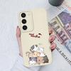 Case For Samsung Galaxy S22 S23+ S20 S21 Plus Ultra S 20 21 Cute Cat Owl Pattern Protective Liquid Square Silicone Case Bumpers For Samsung S23 Fundas