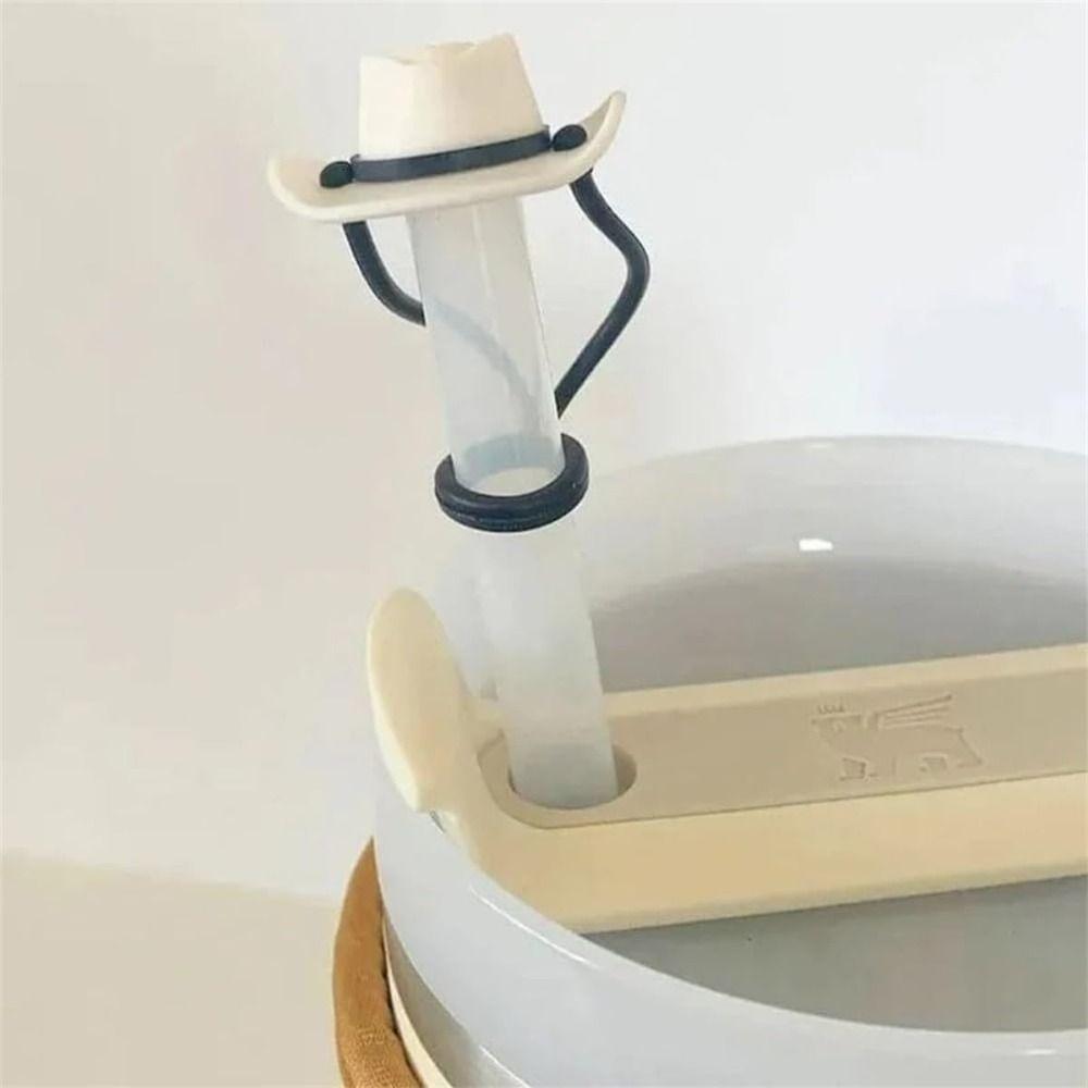 1/4Pcs Reusable Silicone Cowboy Hat Straw Covers Dust-Proof Straw Caps for Stanley Cup 30 40 Oz Bar