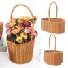 Hand-Woven Bride Flower Basket Willow Rattan Sundries Organizer Gift Decoration