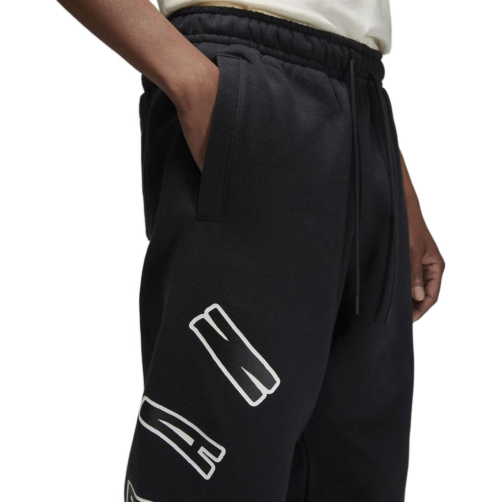 Jordan Flight MVP Logo Print Tapered Knit Joggers Men Bottoms Black FB7027-010