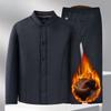 Winter Suit Men's Cotton Clothes Cotton Pants Two-piece Set Dad Thickened Warm Vest Velvet Cotton Suit