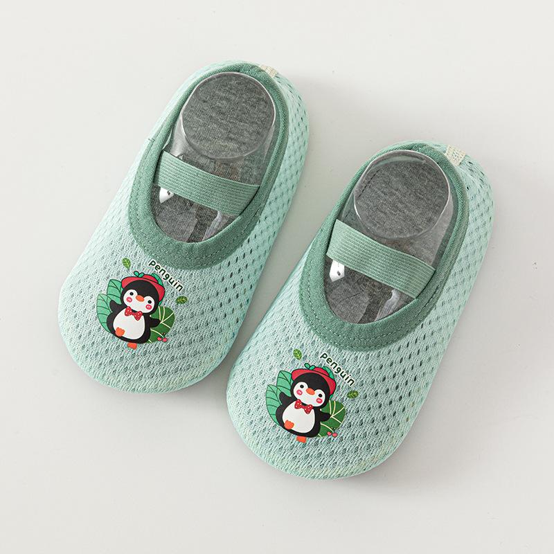 Носки для мальчиков и девочек, детские сетчатые дышащие детские туфли с героями мультфильмов, носки, домашняя обувь для малышей