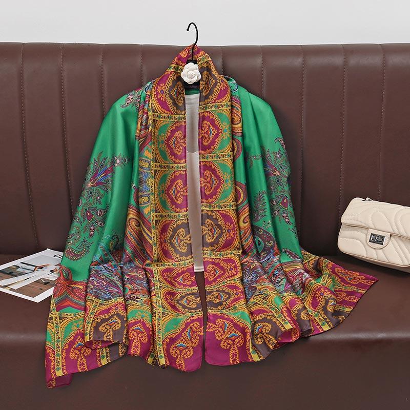 Luxury Brand 180*90cm Foulard Summer Seda Autumn Winter Popular Style Printing Women's Cachecol Syilent
