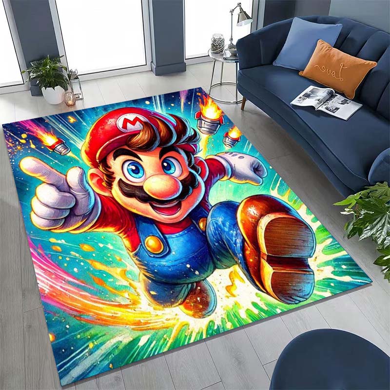 Новый 2026 Super Mario Bros. Ковер подходит для домашнего декора в игровых комнатах, спальнях, гостиных, зонах у дивана и других помещениях.