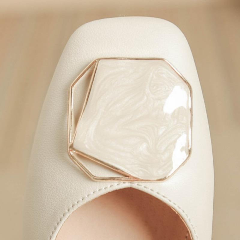 Рабочие профессиональные кожаные туфли на низком каблуке Туфли на плоской подошве с неглубоким носком Туфли на толстом каблуке Универсальные туфли на высоком каблуке