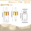 Beautywen 50 Pcs Mini Essential Oil Dropper Bottle 3Ml Clear Glass Dropper Vails With Gold Color Plating Ring