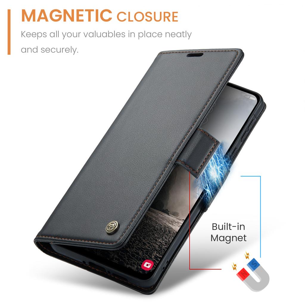 For Samsung Galaxy A36 5G Leather Case CASEME 023 RFID Blocking 3 Card Slot Mobile Cover