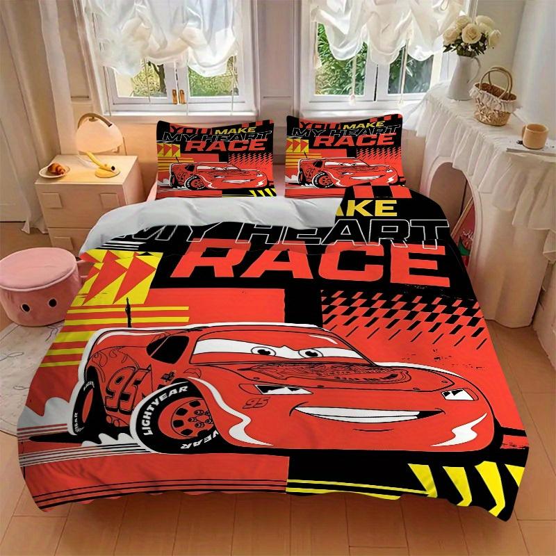 3pcs set Cars Racing1pc of quilt cover+2pcs of pillowcase, no core, print bedding, All Seasons Bedroom Setting042