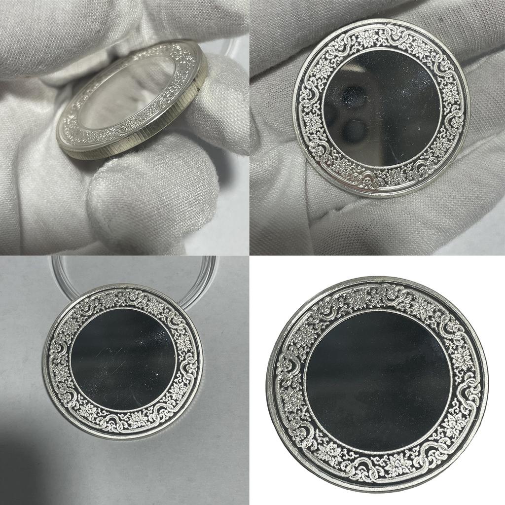 Набор из 10 чистых монет для гравировки 40 мм, цельнометаллических с покрытием, монеты с цветочным краем и защитной коробкой для персонализированных поделок