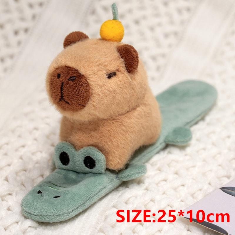 Творческий забавный браслет-защелка с изображением животных, милый мультяшный браслет-когтеточка с изображением собаки-кошки-капибары, плюшевое кольцо на руку, подарок на день рождения