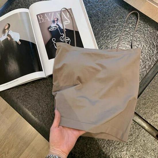 Бесшовный женский топ-труба, майка с фиксированной грудной чашкой для ношения как внутри, так и снаружи.