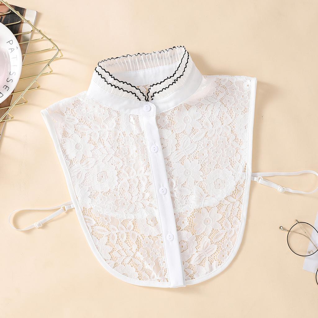 Ladies Lace Fake Collar Versatile Stand Up Collar Fake Collar Semi Transparent Breathable Decoration Detachable Fake Collar