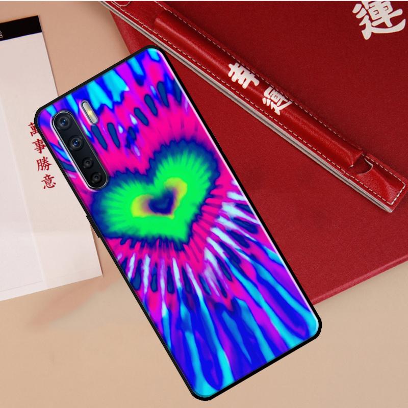 Heart Tie Dye Case For Oppo A78 A38 A80 A60 A40 A18 A98 A58 A96 A76 A16 A94 A74 A54 A15 A17 A57 A77 A5 Pro