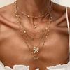 Butterfly Pendant Multilayer Necklace Bohemian Style Metal Choker Ins Clavicle Chain  Girls