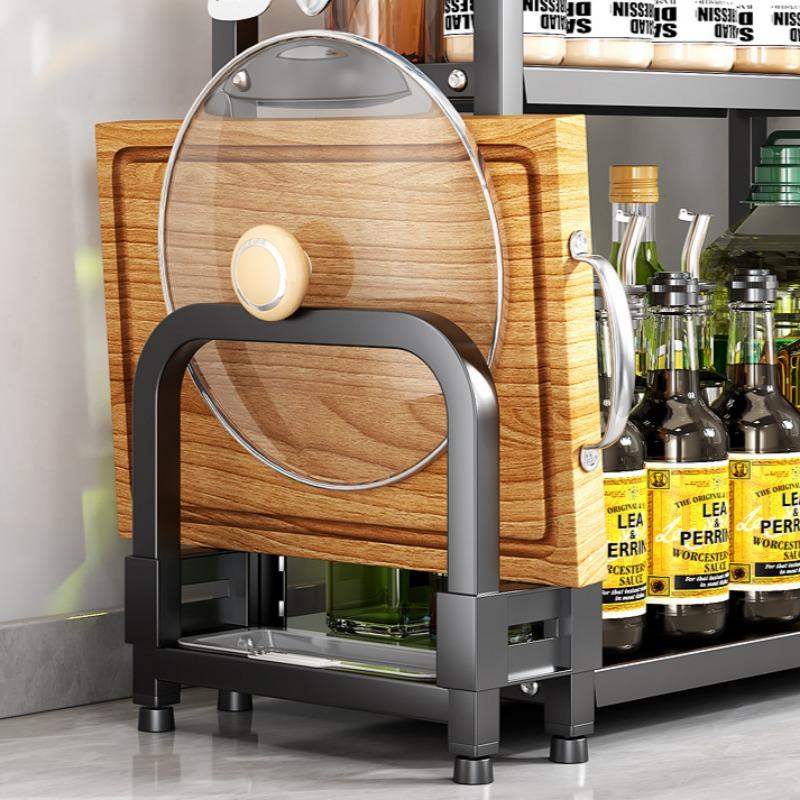 2-ярусная кухонная полка для хранения из нержавеющей стали, органайзер для приправ и палочек для еды, подставка для ножей и банок, бытовые аксессуары