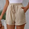 Women's Loose Casual  High Waisted Elastic Waist Loose Wide Leg Casual Shorts Shorts