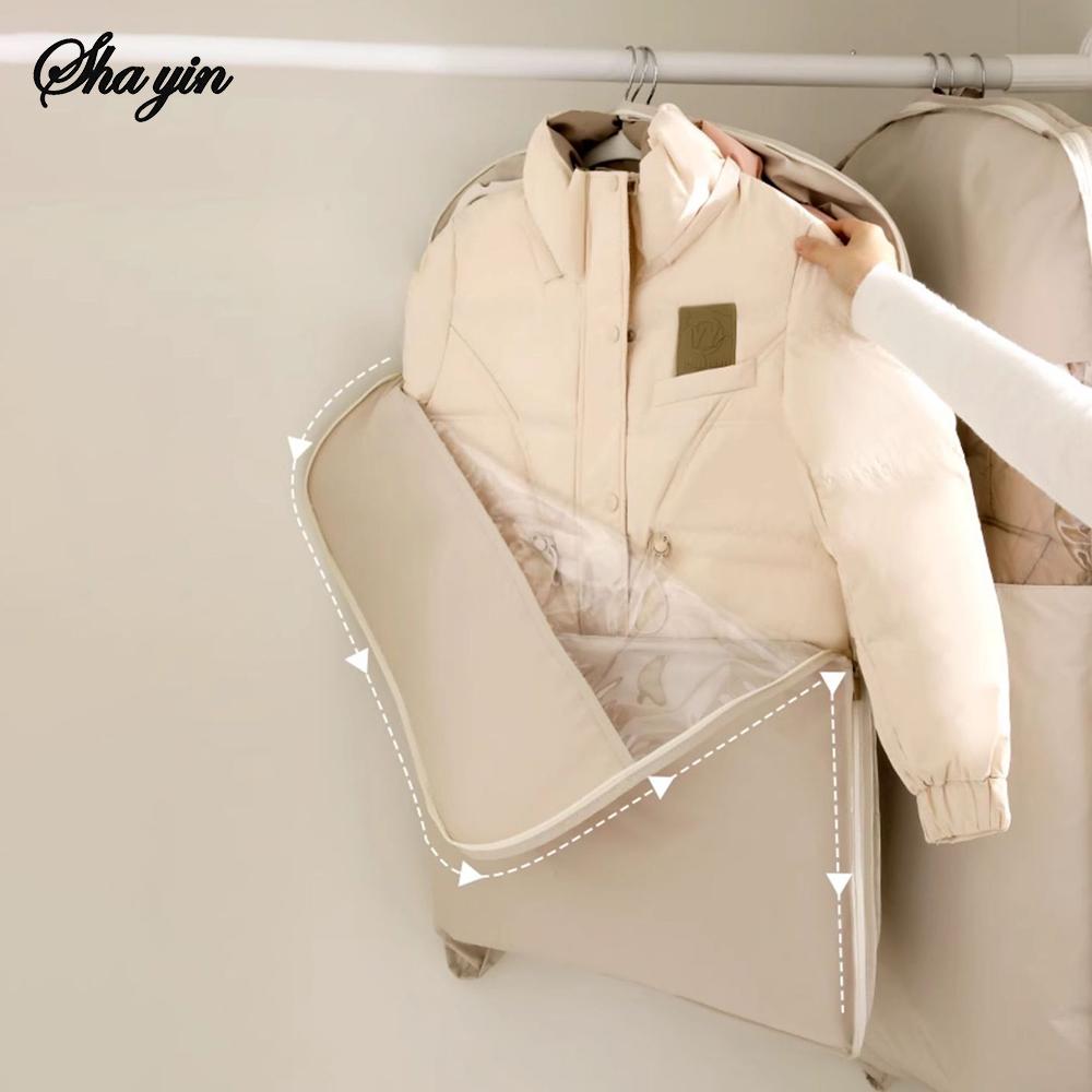 Visible Compression Hanging Bag for down Jacket - Dust Cover Clothes Storage Wardrobe Organizer for Household