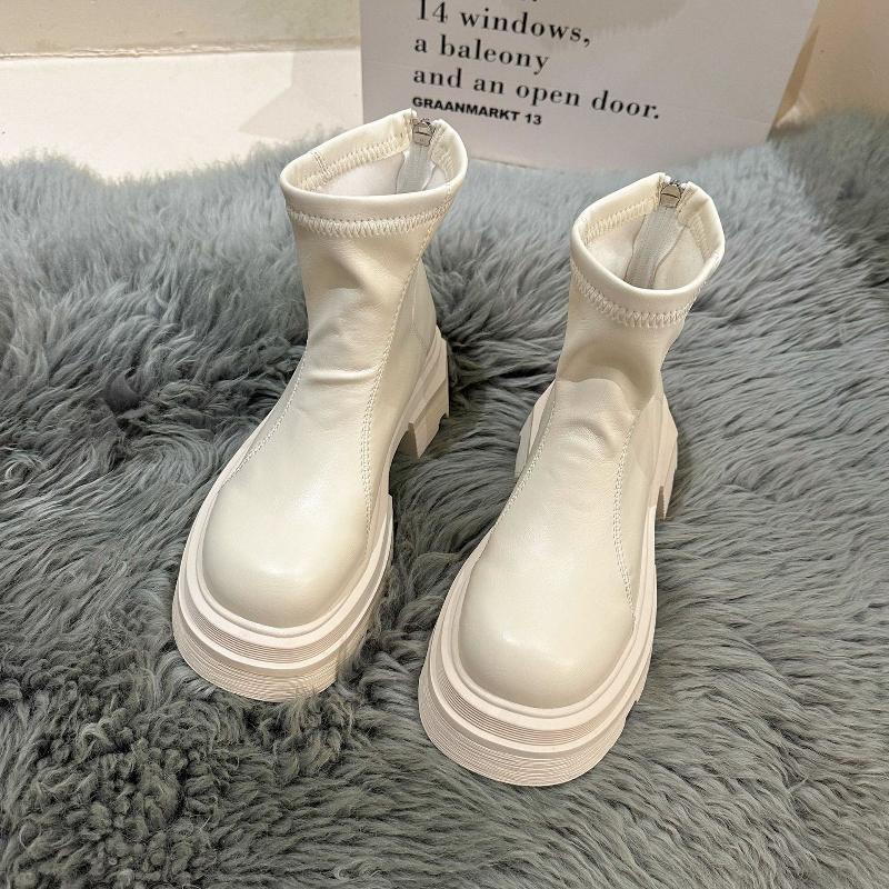 Новые модные женские ботинки Толстая подошва с квадратным носком Нескользящая обувь Повседневные и удобные короткие ботинки Модная женская обувь Botas mujer