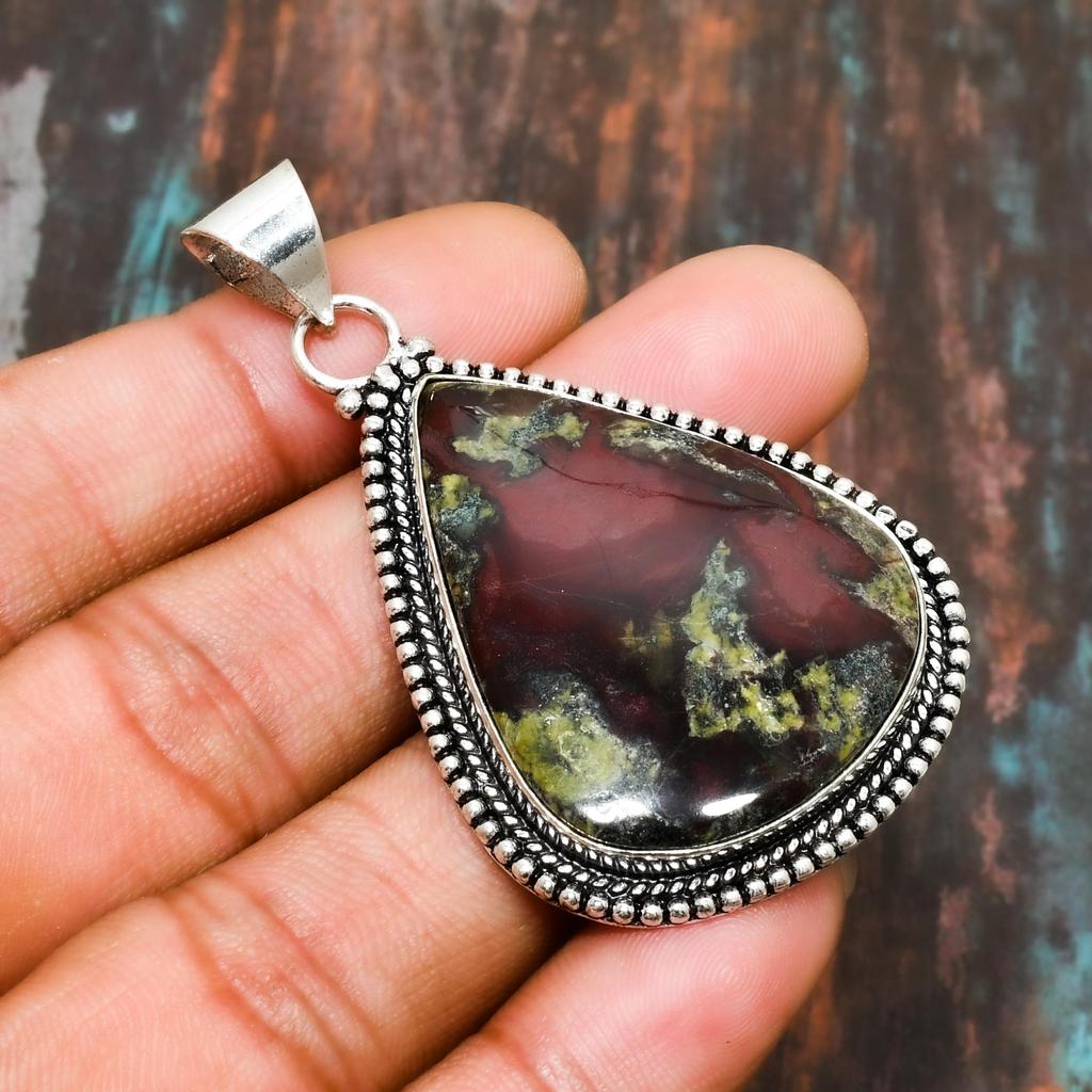 Dragon Blood, Gemstone Handmade Jewelry Solid 925 Sterling Silver Pendant