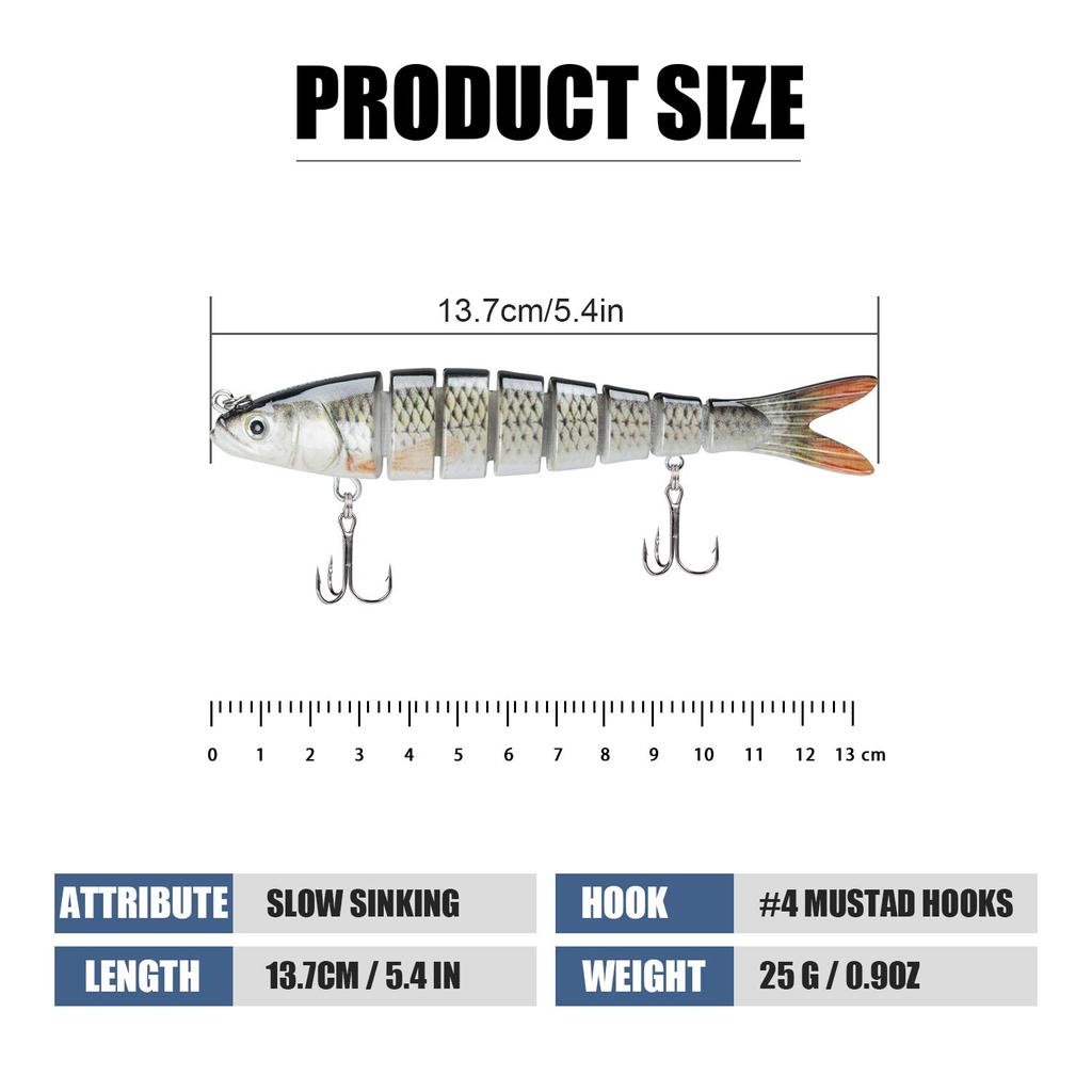 TRUSCEND Lure Fishing Joint Lure Looks Just Like the Real Thing Various Sizes Suitable for Saltwater and Freshwater Fishing Lure Suitable for Sea