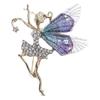 Rhinestones Butterfly Brooch Lapel Pins Ballet Dancer Brooches Clothing Pins Birthday Gift for Women Teen Girls