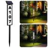 Solar Doorplate Light Outdoor Waterproof LED Digital Wall Mount Address Number Plate Street Light