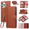 Crossbody Wrist Strap Leather Phone Case for IPhone 13 12 Mini 16 15 14 11 Pro Max XS X XR 8 Plus Wallet with Card Holder Cover