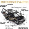 1:Масштаб 32 MITSUBISHI EVO PAJERO Модель игрушечной машины Сплав Литье под давлением Резиновые шины Открывающиеся двери Модели Транспортные средства Подарки для детей