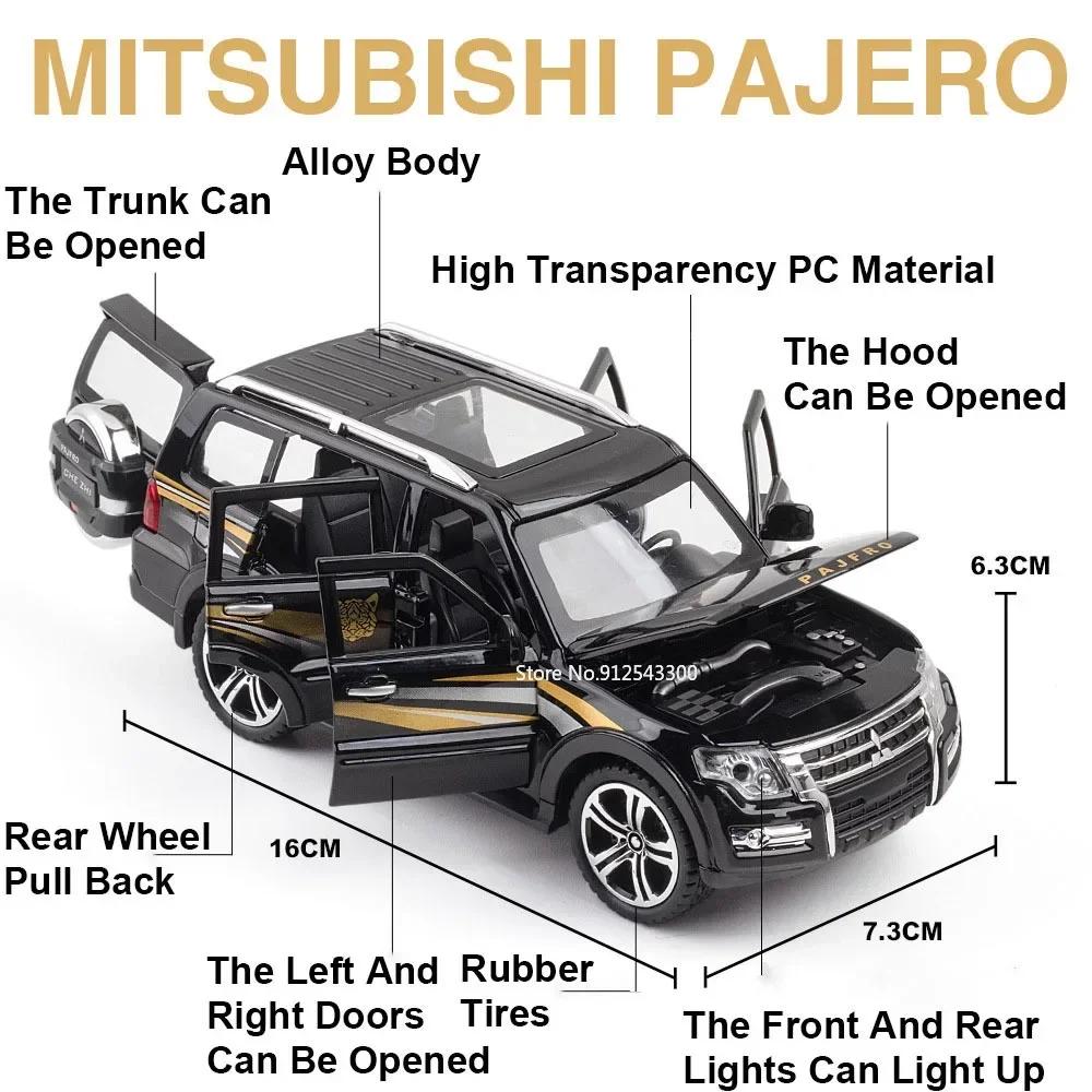 1:Масштаб 32 MITSUBISHI EVO PAJERO Модель игрушечной машины Сплав Литье под давлением Резиновые шины Открывающиеся двери Модели Транспортные средства Подарки для детей