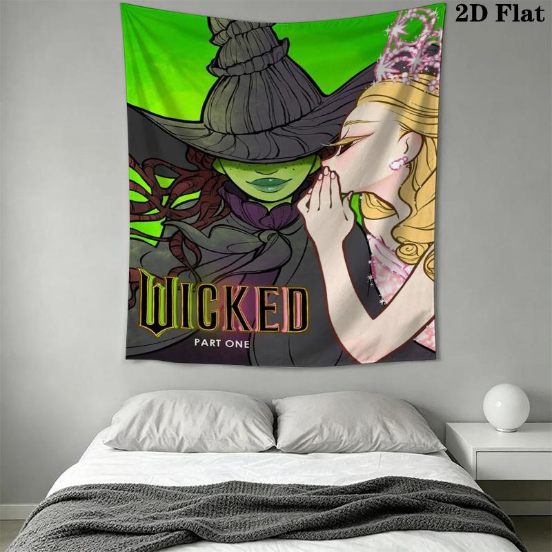 WICKED Wall Tapestry Aesthetic Wall Hanging Printed Fabric Blanket Decorative Tapestries for Bedroom Living Room Home Decor