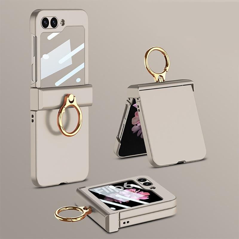 For Z Flip6 Scratch Resistant Smartphone Shell Magnetic Case With Hinge Guard, Full Body Sleeve, Integrated Screen Cover