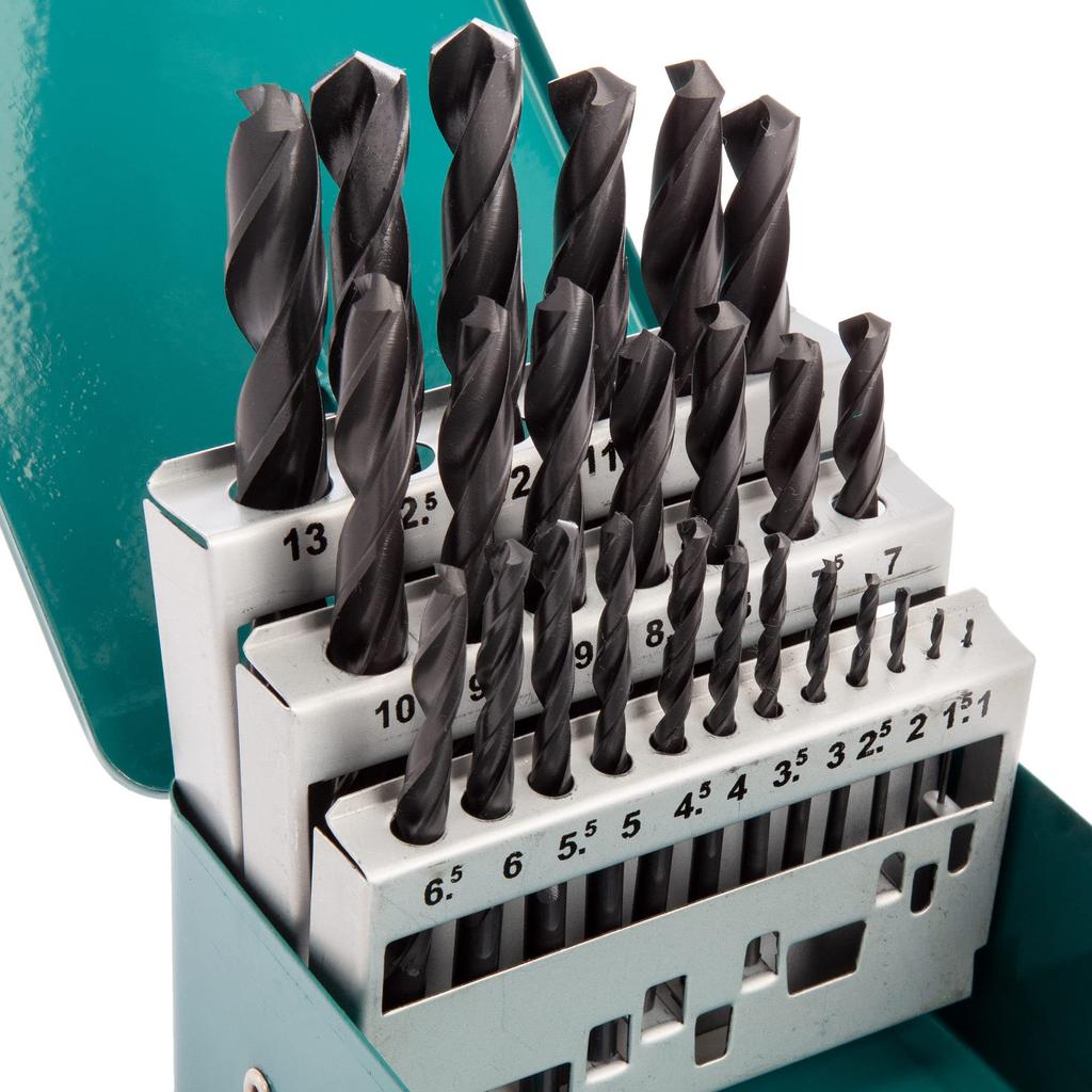 Makita DIN338 Drill Bit Set of 25 with Twist for Metalworking Case, Drill, [Used]