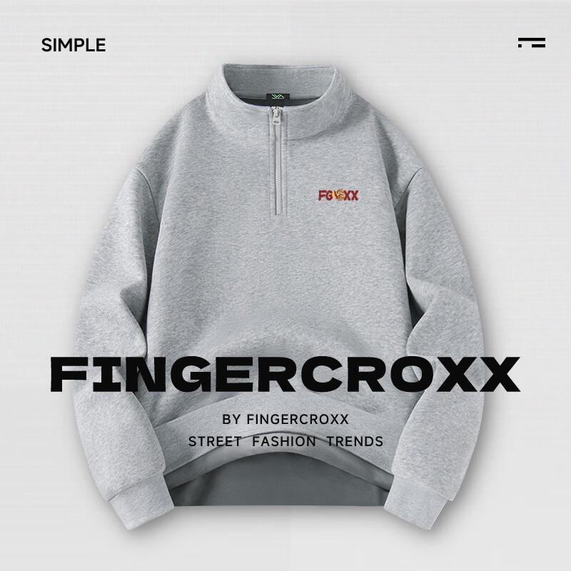 Fingercroxx IT Men's Fleece Half-Zip Stand-Collar Sweatshirt